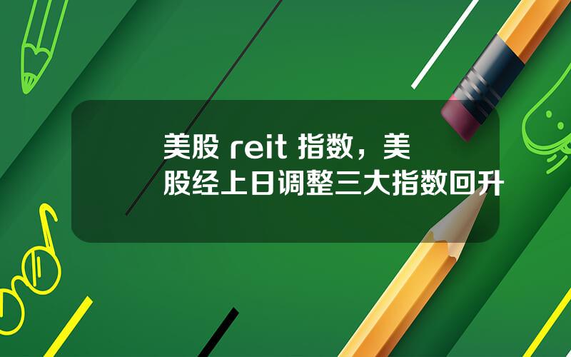 美股 reit 指数，美股经上日调整三大指数回升